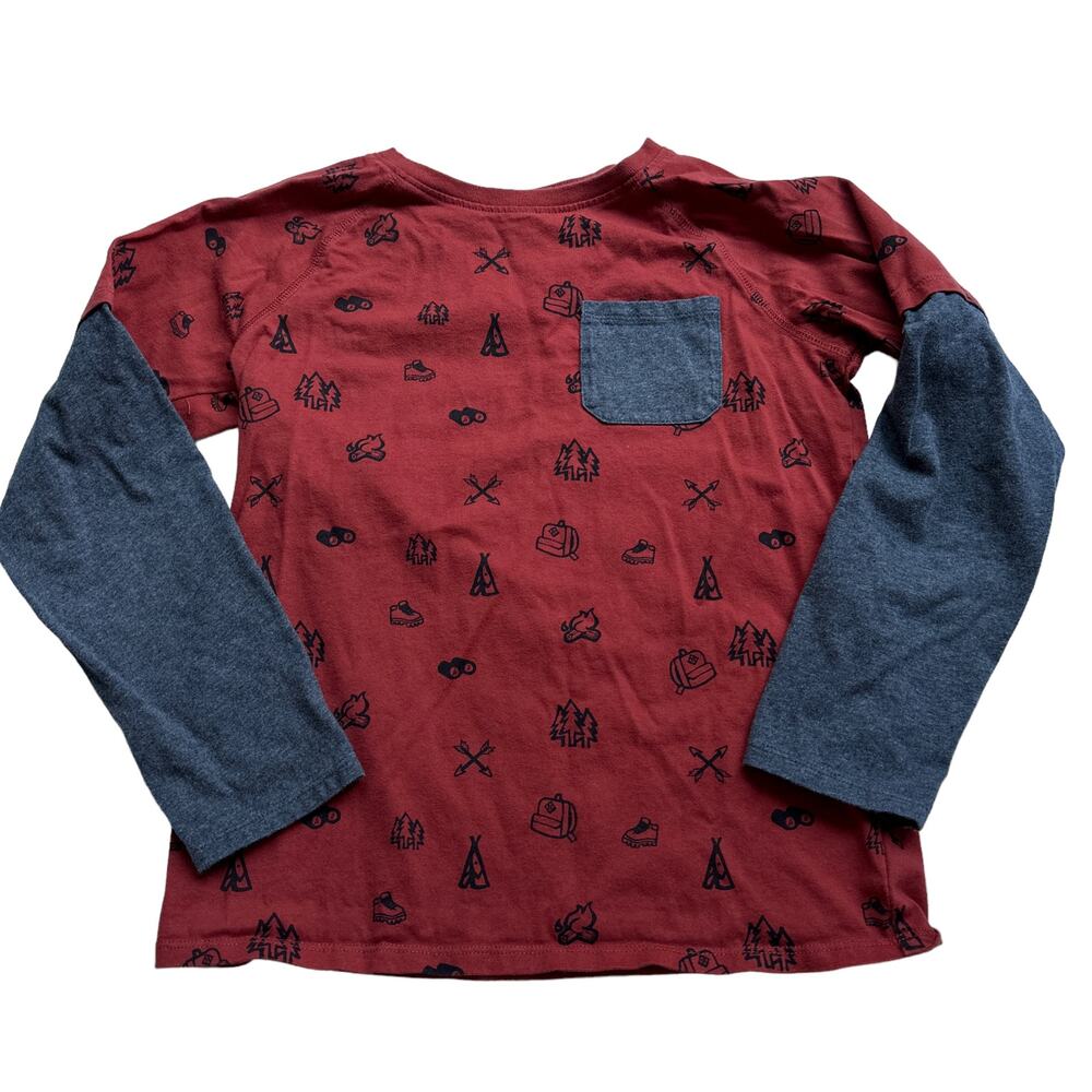 Art & Eden Size 10 Long Sleeve Camping Print Tee